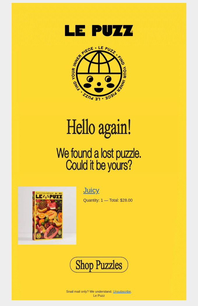 Le Pizz’s email design