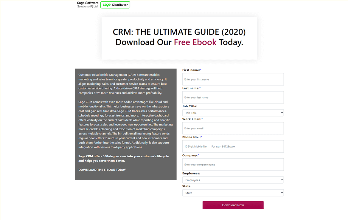 Landing Page Design withCTA button