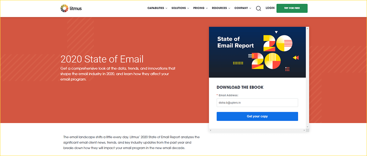Landing Page Design Example 2